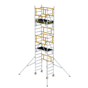 Günzburger Steigtechnik FlexxTower SG ergo mit vorlaufendem Geländer Plattformhöhe 4,10 m