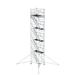 Günzburger Steigtechnik Rollgerüst SG 1,35 x 1,80 m mit Schrägaufstiegen & Ausleger Plattformhöhe 8,39 m