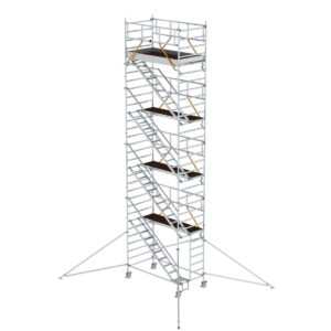 Günzburger Steigtechnik Rollgerüst SG 1,35 x 2,45 m mit Schrägaufstiegen & Ausleger Plattformhöhe 8,39 m