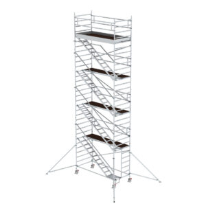 Günzburger Steigtechnik Rollgerüst 1,35 x 3,0 m mit Schrägaufstiegen & Ausleger Plattformhöhe 8,39 m