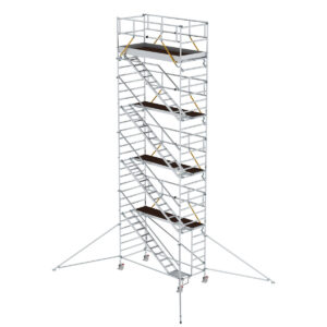 Günzburger Steigtechnik Rollgerüst SG 1,35 x 3,0 m mit Schrägaufstiegen & Ausleger Plattformhöhe 8,39 m