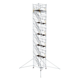 Günzburger Steigtechnik Rollgerüst SG 1,35 x 1,80 m mit Schrägaufstiegen & Ausleger Plattformhöhe 10,35 m