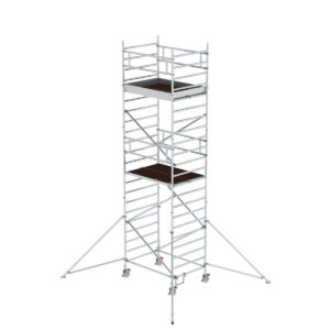 Günzburger Steigtechnik Rollgerüst 1,35 x 1,80 m mit Ausleger & Doppel-Plattform Plattformhöhe 5,59 m