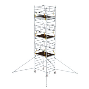 Günzburger Steigtechnik Rollgerüst SG 1,35 x 1,80 m mit Ausleger & Doppel-Plattform Plattformhöhe 6,43 m