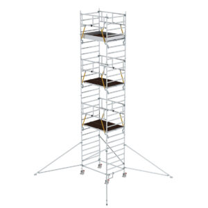 Günzburger Steigtechnik Rollgerüst SG 1,35 x 1,80 m mit Ausleger & Doppel-Plattform Plattformhöhe 7,55 m