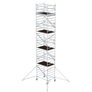 Günzburger Steigtechnik Rollgerüst 1,35 x 1,80 m mit Ausleger & Doppel-Plattform Plattformhöhe 8,39 m