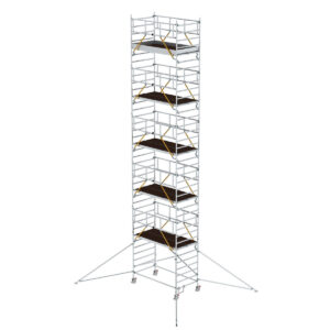 Günzburger Steigtechnik Rollgerüst SG 1,35 x 2,45 m mit Ausleger & Doppel-Plattform Plattformhöhe 10,35 m