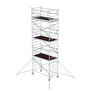Günzburger Steigtechnik Rollgerüst 1,35 x 2,45 m mit Ausleger & Doppel-Plattform Plattformhöhe 6,43 m
