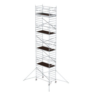 Günzburger Steigtechnik Rollgerüst 1,35 x 2,45 m mit Ausleger & Doppel-Plattform Plattformhöhe 9,51 m