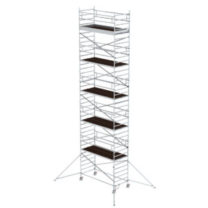 Günzburger Steigtechnik Rollgerüst 1,35 x 3,0 m mit Ausleger & Doppel-Plattform Plattformhöhe 10,35 m