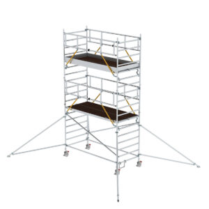Günzburger Steigtechnik Rollgerüst SG 1,35 x 3,0 m mit Ausleger & Doppel-Plattform Plattformhöhe 4,47 m