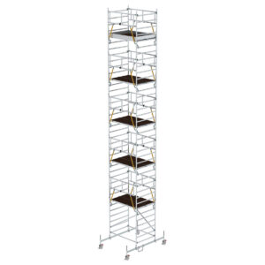 Günzburger Steigtechnik Rollgerüst SG 1,35 x 1,80 m mit Fahrbalken & Doppel-Plattform Plattformhöhe 10,54 m