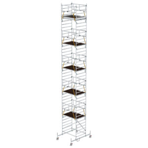 Günzburger Steigtechnik Rollgerüst SG 1,35 x 1,80 m mit Fahrbalken & Doppel-Plattform Plattformhöhe 11,62 m