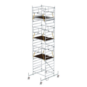 Günzburger Steigtechnik Rollgerüst SG 1,35 x 1,80 m mit Fahrbalken & Doppel-Plattform Plattformhöhe 6,62 m