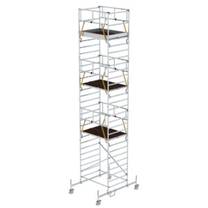 Günzburger Steigtechnik Rollgerüst SG 1,35 x 1,80 m mit Fahrbalken & Doppel-Plattform Plattformhöhe 7,74 m