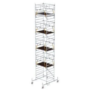 Günzburger Steigtechnik Rollgerüst SG 1,35 x 1,80 m mit Fahrbalken & Doppel-Plattform Plattformhöhe 8,58 m