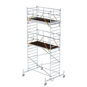 Günzburger Steigtechnik Rollgerüst SG 1,35 x 3,0 m mit Fahrbalken et Doppel-Plattform Plattformhöhe 5,78 m