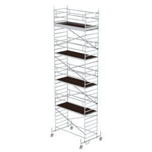 Günzburger Steigtechnik Rollgerüst 1,35 x 3,0 m mit Fahrbalken & Doppel-Plattform Plattformhöhe 8,58 m
