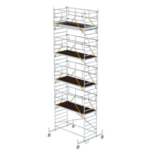 Günzburger Steigtechnik Rollgerüst SG 1,35 x 3,0 m mit Fahrbalken et Doppel-Plattform Plattformhöhe 8,58 m