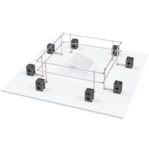 Hymer HYGHTS Geländersystem, Lichtkuppelumwehrung ohne Durchgangssperre EN 13374 A & ISO 14122-3 & NF E85-015, 2x2 Meter