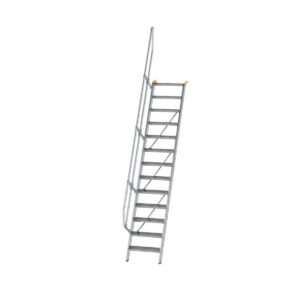 Günzburger Steigtechnik Treppe 60° Stufenbreite 600 mm 13 Stufen Aluminium geriffelt