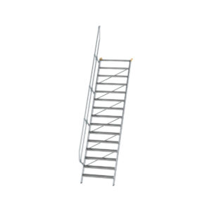 Günzburger Steigtechnik Treppe 60° Stufenbreite 1000 mm 15 Stufen Aluminium geriffelt
