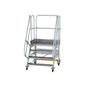 Günzburger Steigtechnik Plattformtreppe fahrbar 60° Stufenbreite 1000 mm 4 Stufen