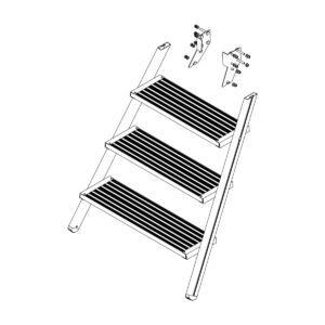 Günzburger Steigtechnik Aufstieg Podesttreppe 4 Stufen inkl. Montagesatz