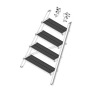 Günzburger Steigtechnik Aufstieg Podesttreppe 5 Stufen inkl. Montagesatz