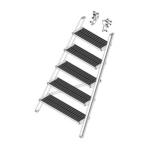 Günzburger Steigtechnik Aufstieg Podesttreppe 6 Stufen inkl. Montagesatz
