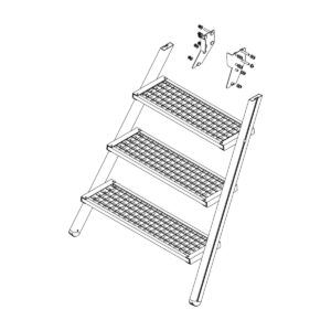 Günzburger Steigtechnik Aufstieg Podesttreppe 4 Stufen inkl. Montagesatz
