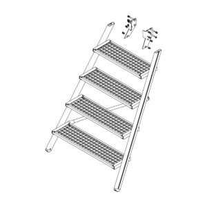 Günzburger Steigtechnik Aufstieg Podesttreppe 5 Stufen inkl. Montagesatz