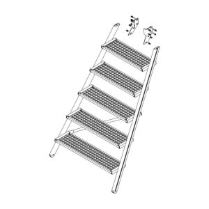 Günzburger Steigtechnik Aufstieg Podesttreppe 6 Stufen inkl. Montagesatz