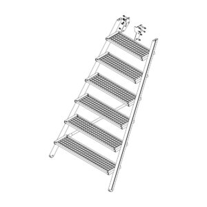 Günzburger Steigtechnik Aufstieg Podesttreppe 7 Stufen inkl. Montagesatz