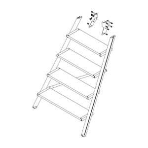 Günzburger Steigtechnik Aufstieg Podesttreppe 5 Stufen inkl. Montagesatz