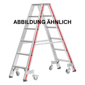 Hymer Stufenstehleiter mit Rollen, beidseitig begehbar 2x5 Stufen