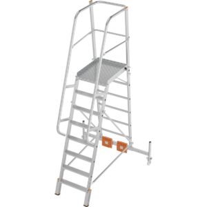 Krause STABILO PodestLeiter Vario kompakt 8 Stufen mit Fahrbalken 1,44m