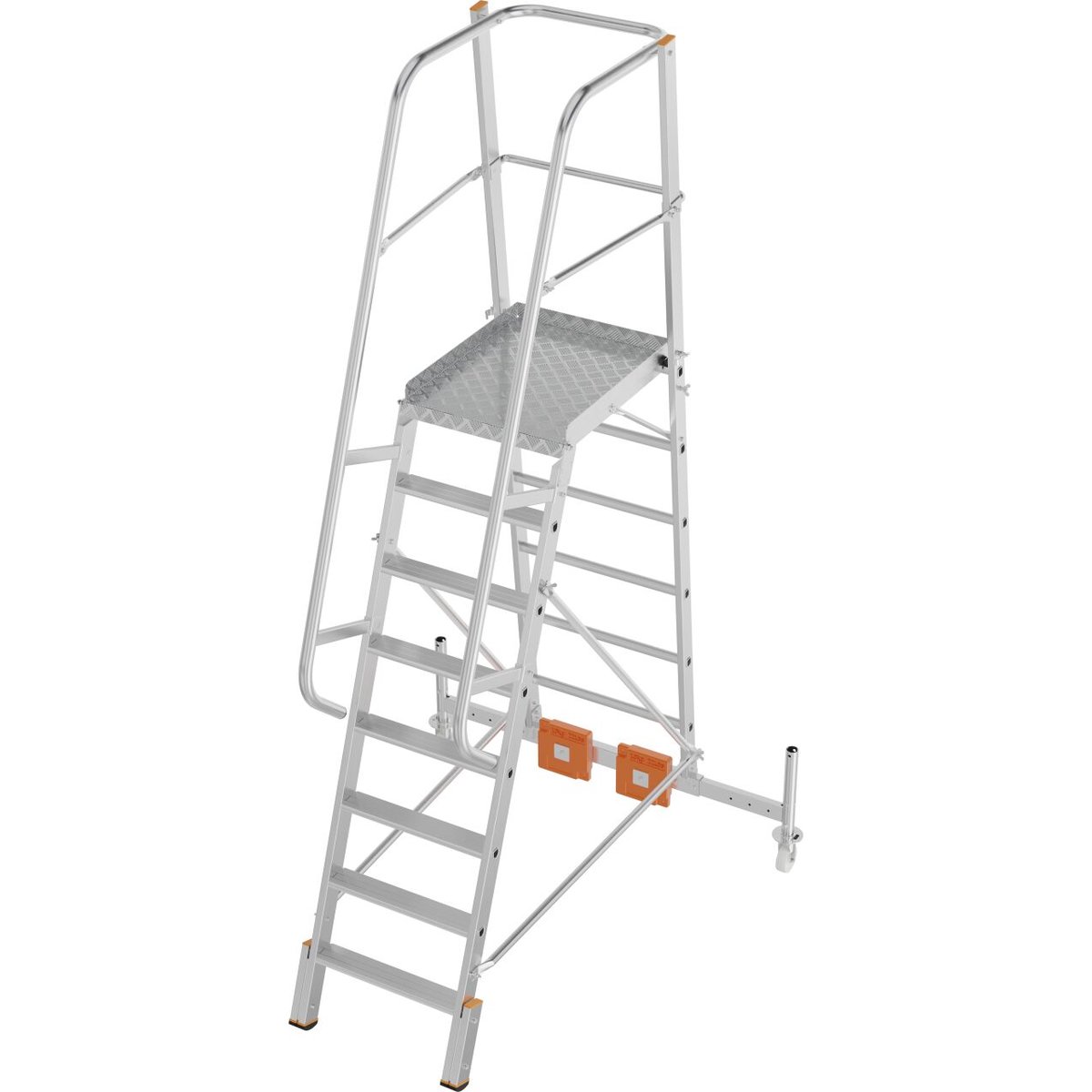 Krause STABILO PodestLeiter Vario kompakt 8 Stufen mit Fahrbalken 1,44m