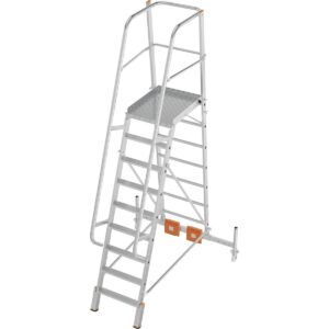 Krause STABILO PodestLeiter Vario kompakt 9 Stufen mit Fahrbalken 1,44m