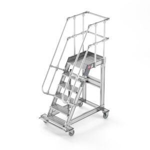 Hailo Professional Plattformtreppe fahrbar 45°, Stufenbreite 1000 mm 7 Stufen