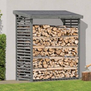 Kaminholzregal FLAMMO L ohne Rückwand, grau