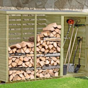 Kaminholzregal WARO mit Geräteschrank