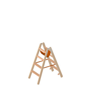 Layher Holzstehleiter mit 80mm breiten Stufen, beidseitig begehbar 4 Stufen / Länge 1,12 m