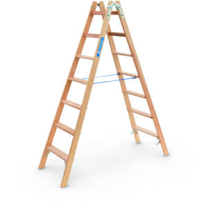 ZARGES Crestastep B - Holz-Stufenleiter 2 x 7 Stufen