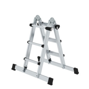 Günzburger Steigtechnik Teleskopleiter 4-teilig mit Traverse 4x3 Sprossen