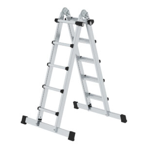 Günzburger Steigtechnik Teleskopleiter 4-teilig mit Traverse 4x5 Sprossen