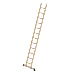 Günzburger Steigtechnik Sprossen-Anlegeleiter Holz nivello®-Traverse 12 Sprossen