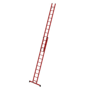 Günzburger Steigtechnik Sprossen-Schiebeleiter 2-teilig GFK mit nivello® Traverse 2x12 Sprossen
