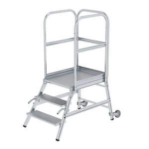 Das richtige Gewächshaus - problemlos und komfortabel 9 Günzburger Steigtechnik Podesttreppe einseitig begehbar mit Rollen und Griffen Aluminium geriffelt 3 Stufen