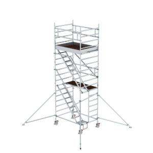 Das richtige Gewächshaus - problemlos und komfortabel 12 Günzburger Steigtechnik Rollgerüst 1,35 x 1,80 m mit Schrägaufstiegen & Ausleger Plattformhöhe 4,47 m